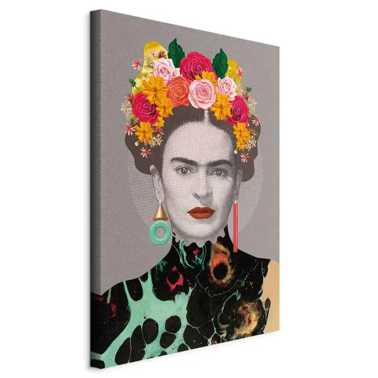 Retrato floral de mujer - elementos coloridos de la figura