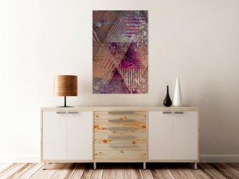 Cartel Abstracción otoñal - composición geométrica coloreada con púrpura