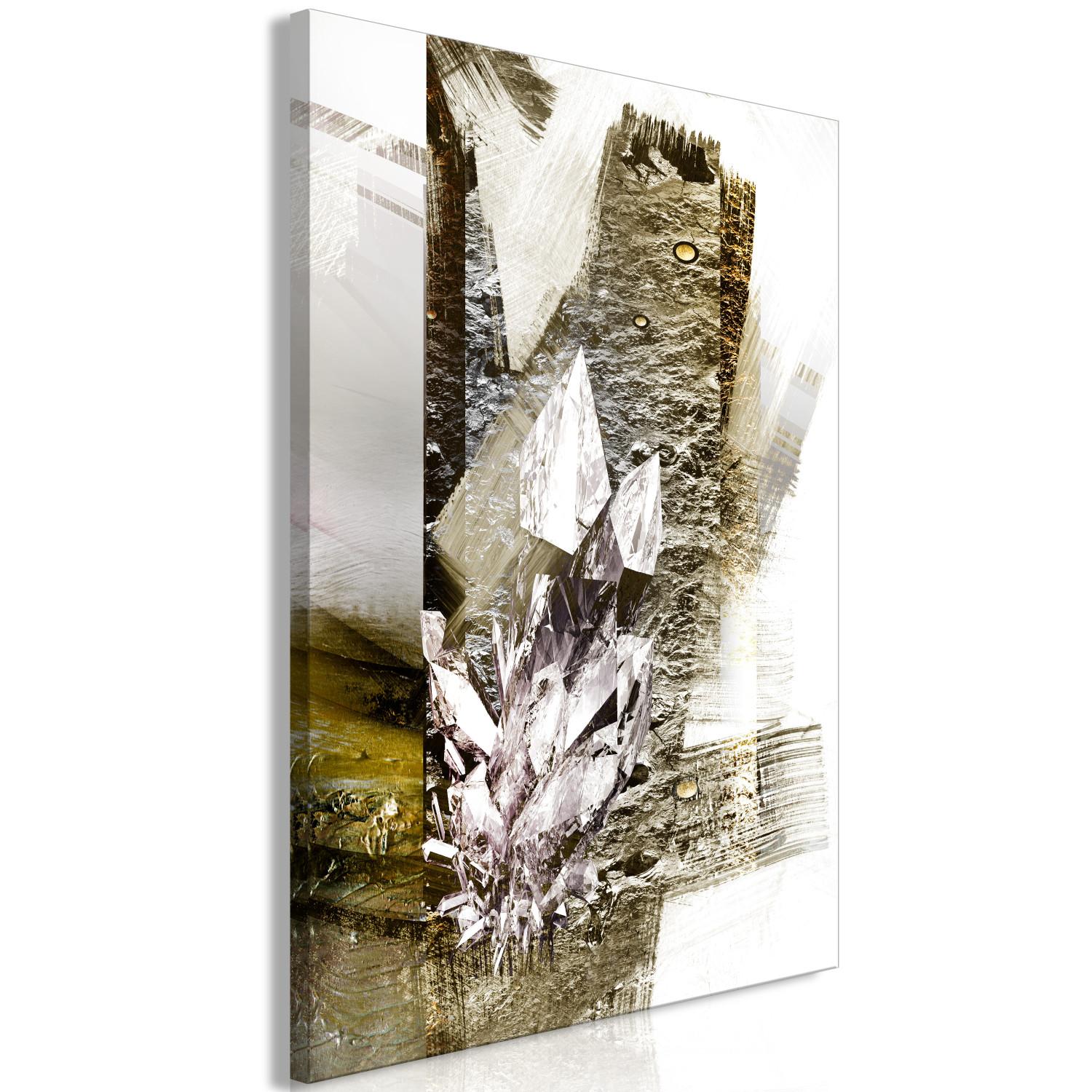 Cuadro decorativo Dimensión de diamantes (1 parte) - abstracción sobre fondo texturizado