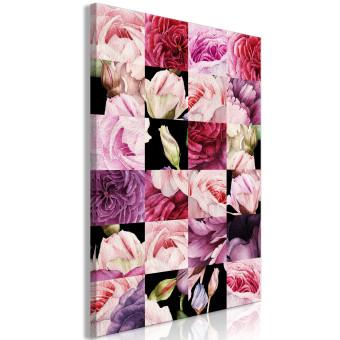 Cuadro Locura floral - un collage de pétalos rosas y morados