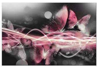 Cuadro Mundo Rosa de Mariposas (1 parte) - Abstracción Brillante en Colores