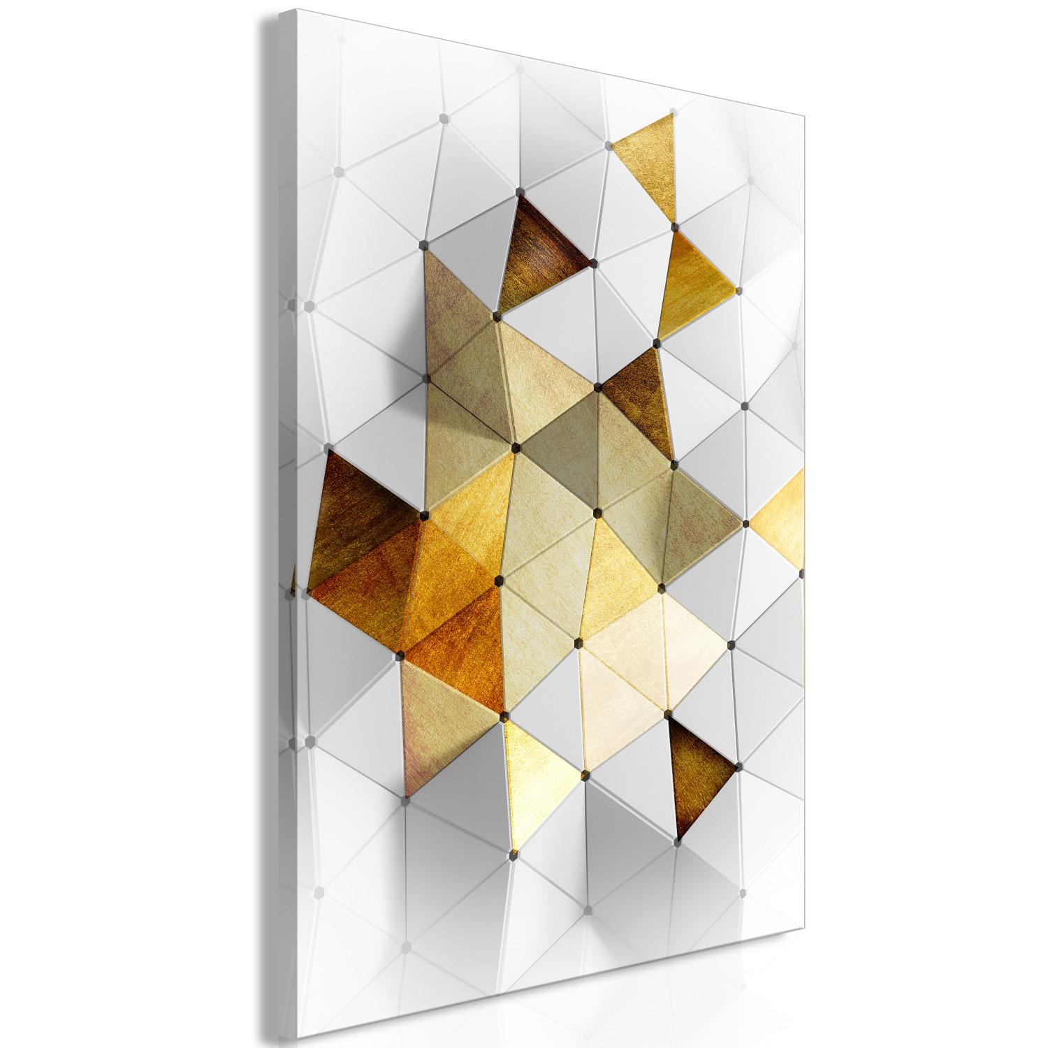 Cuadro moderno Tendencia dorada (1 parte) - figuras geométricas en fondo blanco