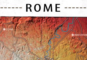Cuadro moderno Roma hipsométrica - un mapa que representa el relieve de la superficie