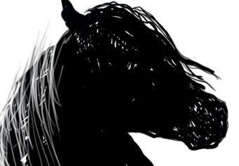 Cuadro moderno Black Horse (1 Part) Vertical