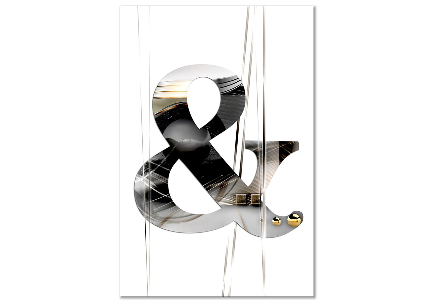 Cuadro moderno Y comercial abstracto - signo tipográfico con un patrón de reflexión