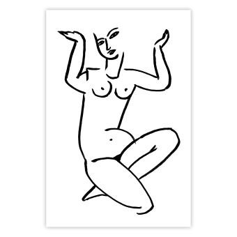 Póster Incentivo incierto - lineart mujer desnuda