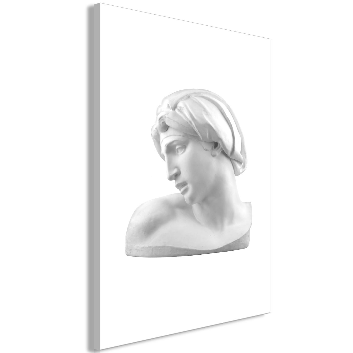 Cuadro Perfil de piedra - detalle de un busto renacentista sobre fondo blanco