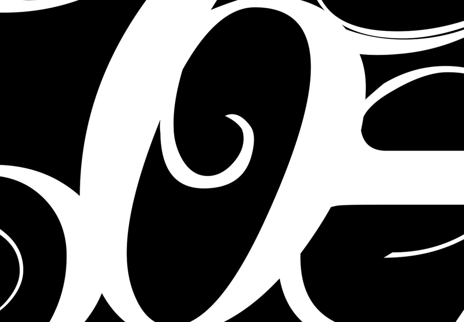 Cuadro moderno Secuencia tipográfica - letras que recuerdan aprendizaje de caligrafía