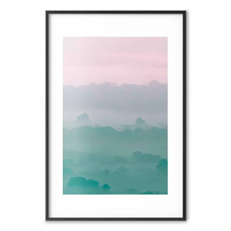 Amanecer neblinoso - paisaje arbolado niebla pastel