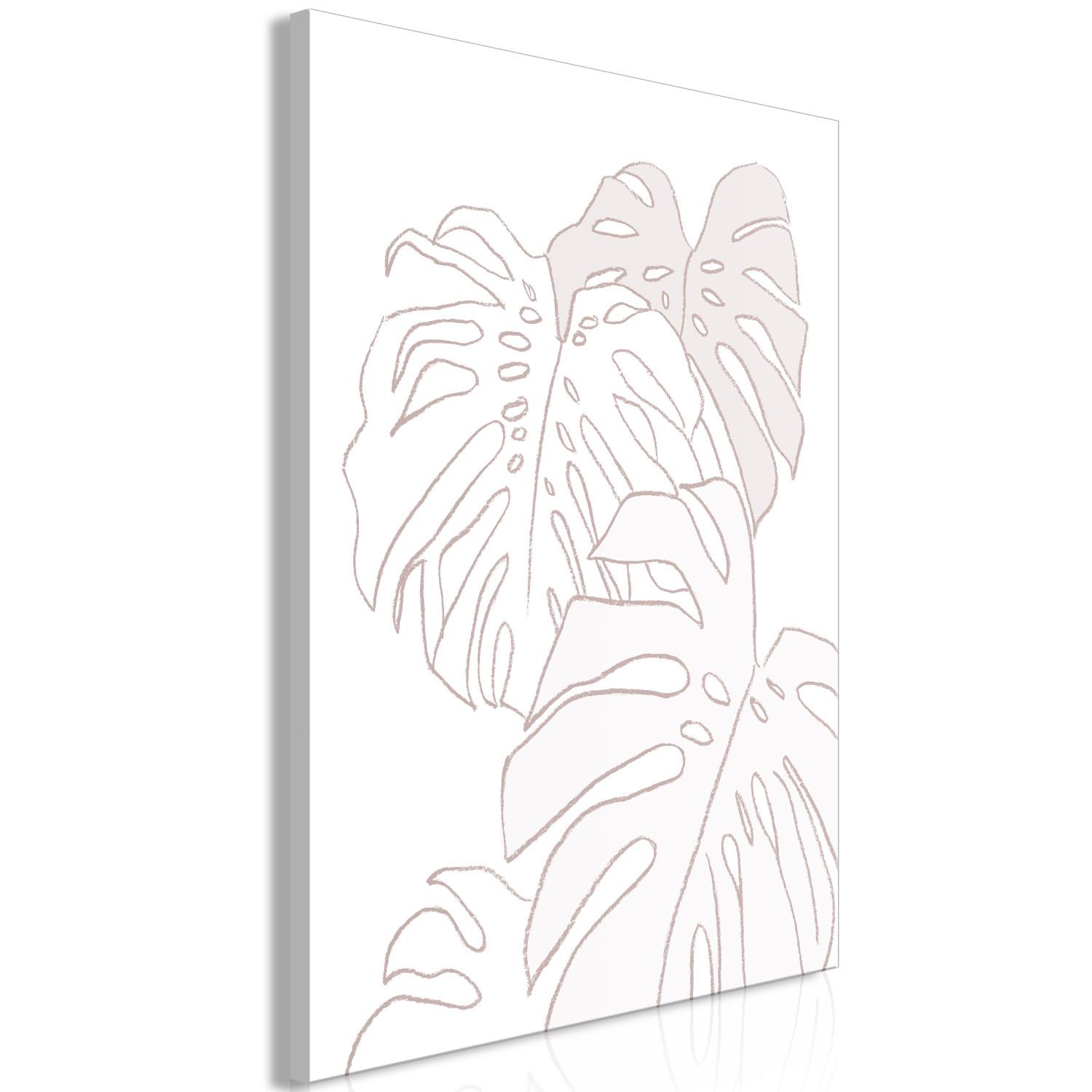 Cuadro moderno Estudio de Monstera - un boceto lineal de las hojas de la planta