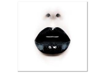 Cuadro Black Gold - foto deç rostro con un extravagante maquillaje de labios