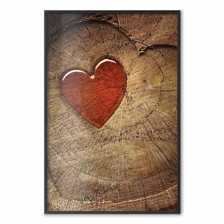 Mensaje - composición de amor con corazón rojo sobre fondo de madera