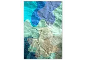 Cuadro moderno Turquesa de mar - manchas abstractas sobre el fondo de papel arrugado
