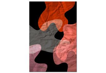 Cuadro decorativo Pintura de guerra - manchas coloridas y abstractas con papel arrugado