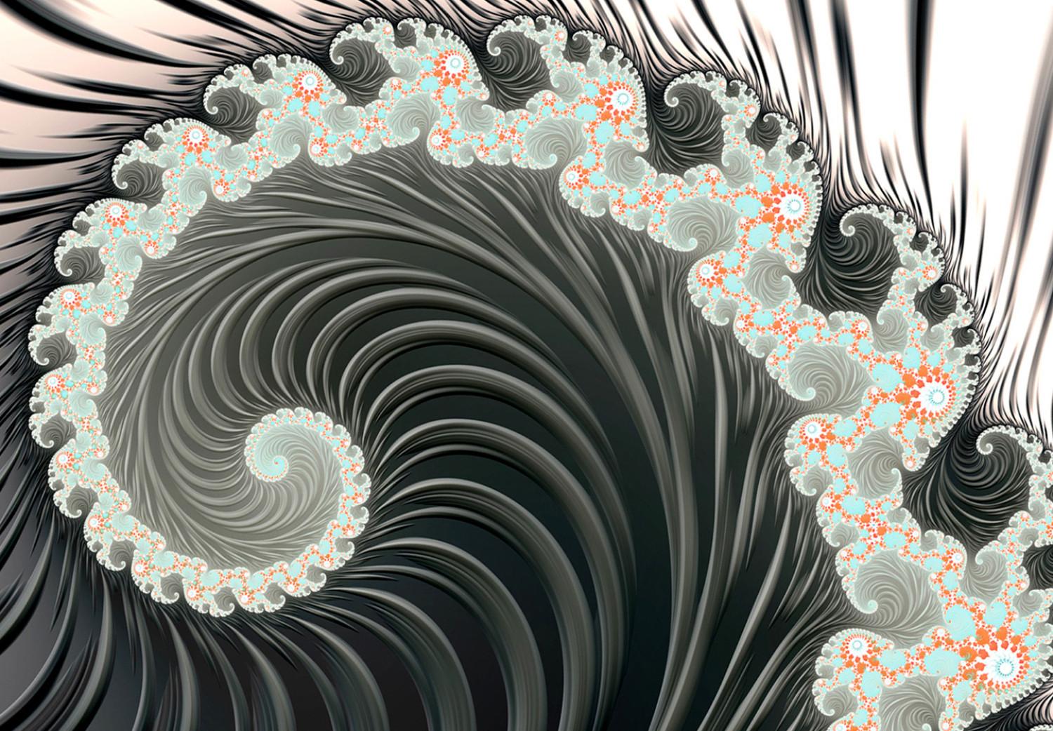 Cuadro moderno Fractales espirales - patrón psicodélico abstracto sobre fondo blanco