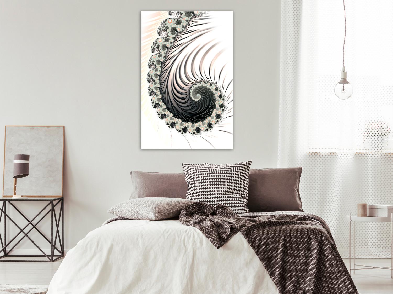 Cuadro moderno Fractales espirales - patrón psicodélico abstracto sobre fondo blanco