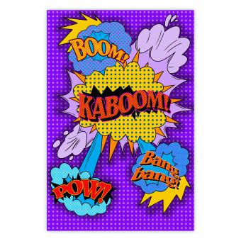 Poster ¡Kaboom! - letreros en inglés con diseños coloridos en estilo pop art