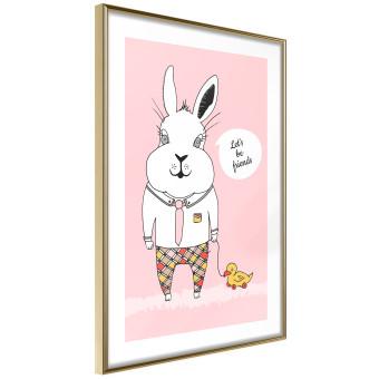 Amigo del conejo - personaje conejo pato rosa