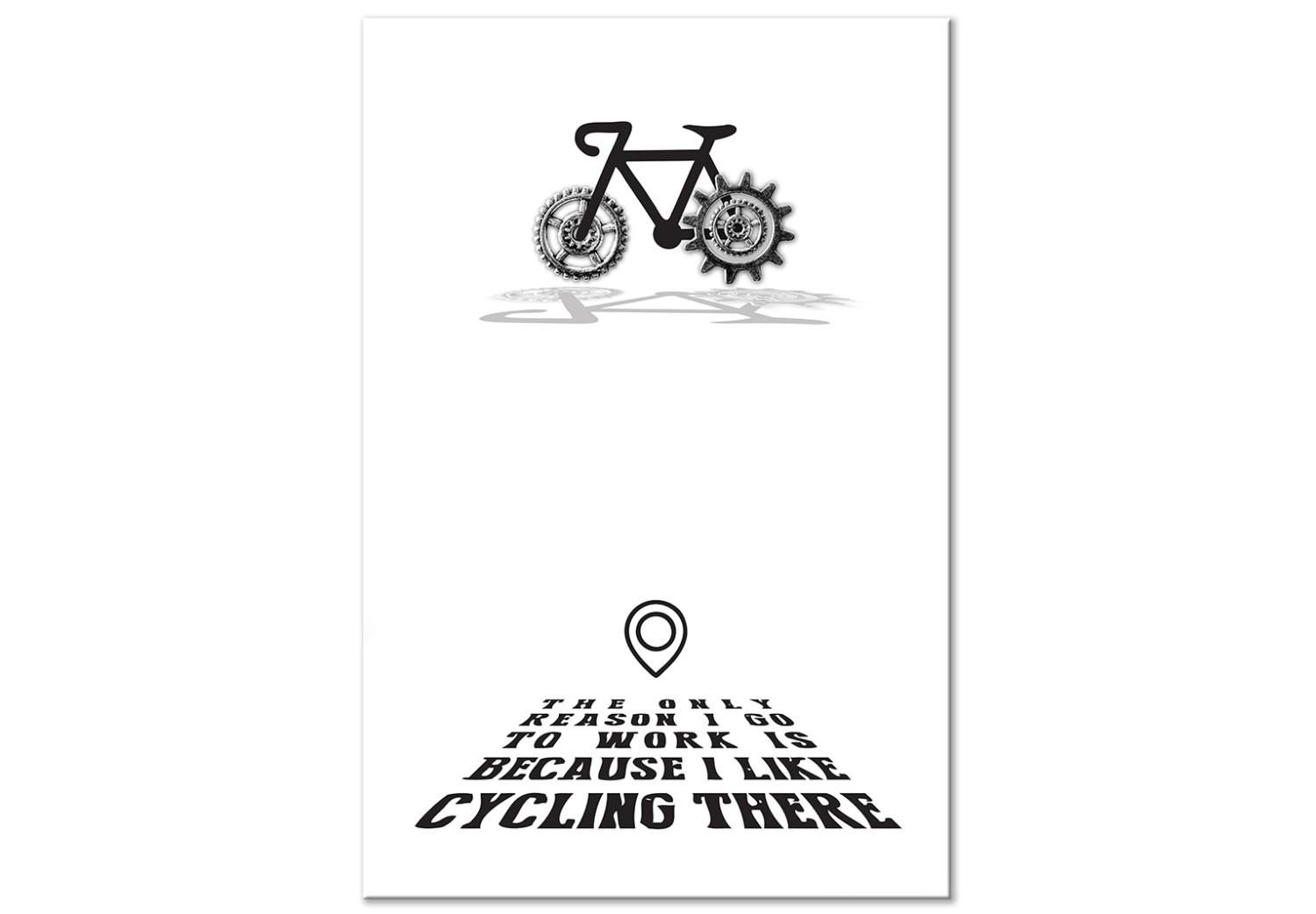 Cuadro Toda razón es buena - un dicho con el motivo de andar en bicicleta