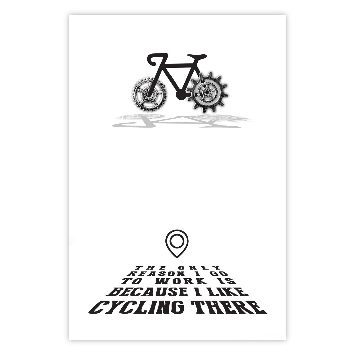 Póster I like Cycling - escritos negros con emoticones