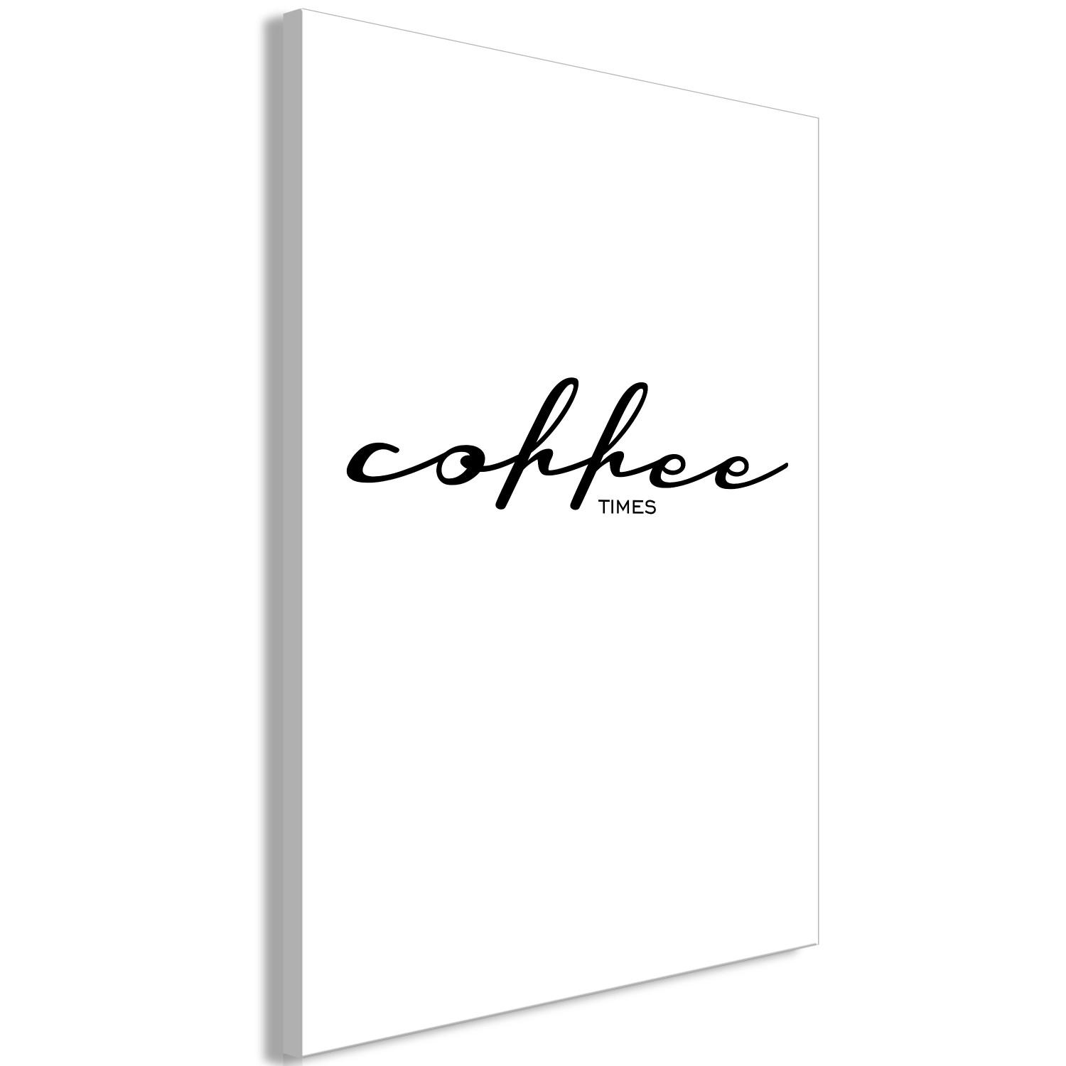 Cuadro decorativo Coffe time - letras en blanco y negro en inglés para la cocina