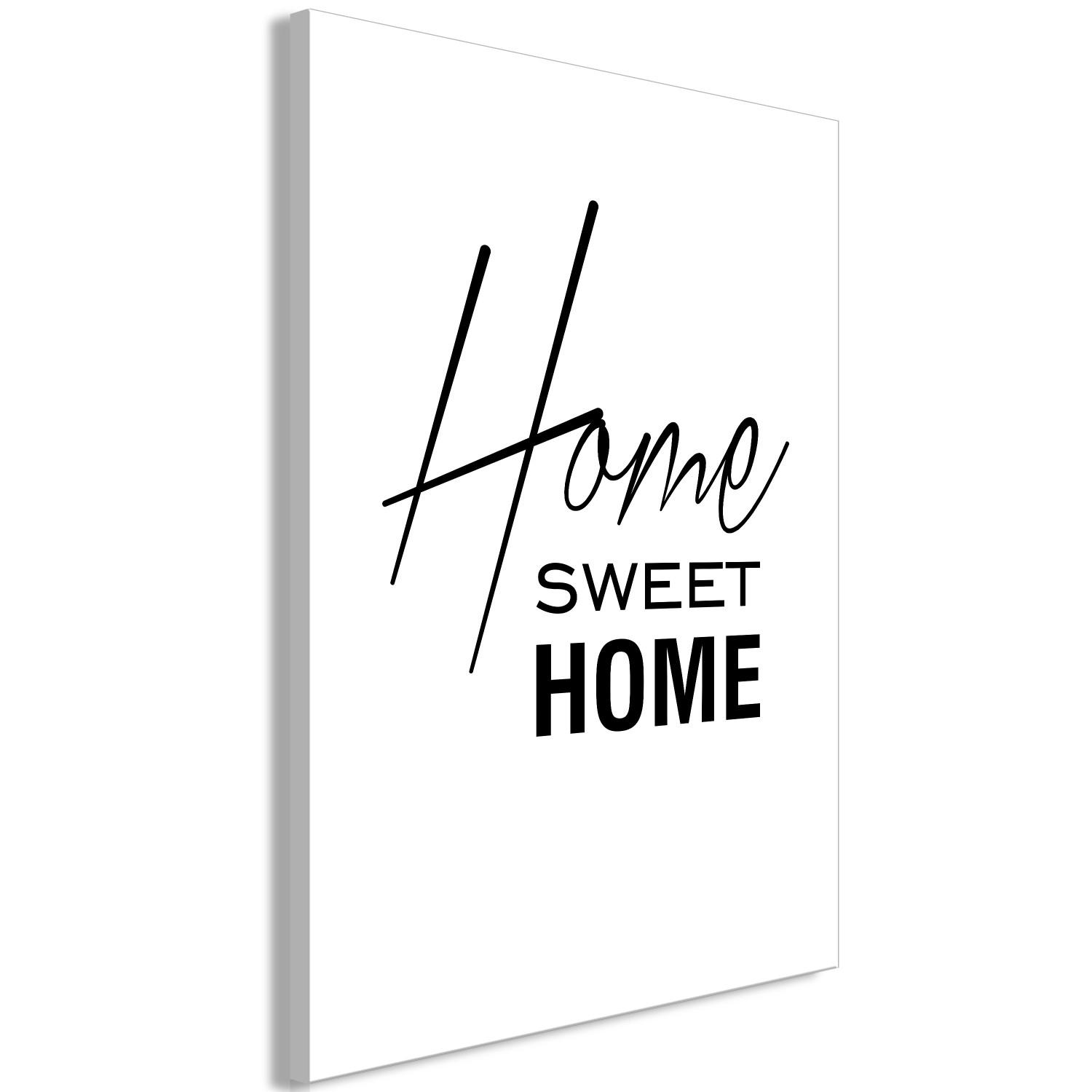 Cuadro decorativo Black and White: Home Sweet Home (1 Part) Vertical