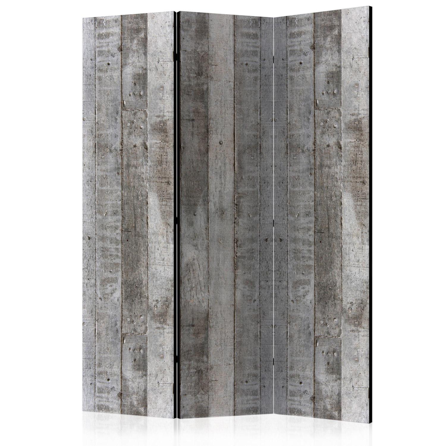 Biombo decorativo Encofrado hormigón - textura tablones madera estilo hormigón gris