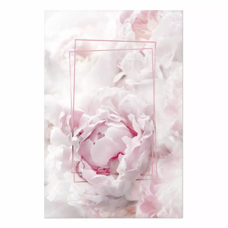 Póster Belleza efímera - figuras rectangulares y flores rosas a la luz