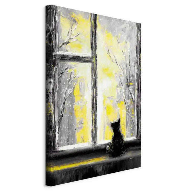 Gatito nostálgico vertical amarillo