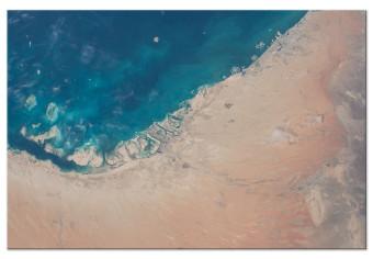 Cuadro decorativo Vista satelital de Dubái - fotografía con desierto y la ciudad árabe