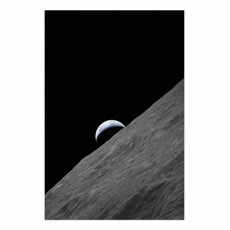 Cartel Planeta solitario - textura lunar con vista parcial del planeta