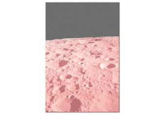 Cuadro decorativo Superficie lunar - foto desde el espacio sobre fondo rosa