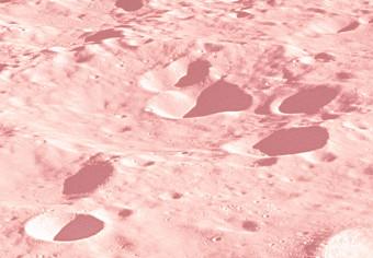 Cuadro decorativo Superficie lunar - foto desde el espacio sobre fondo rosa