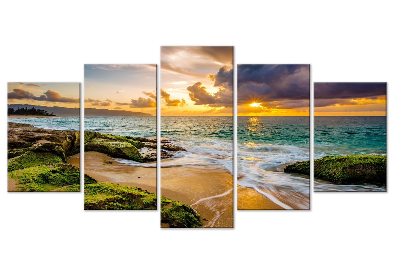 Cuadro moderno Turquoise Sea (5 Parts) Wide