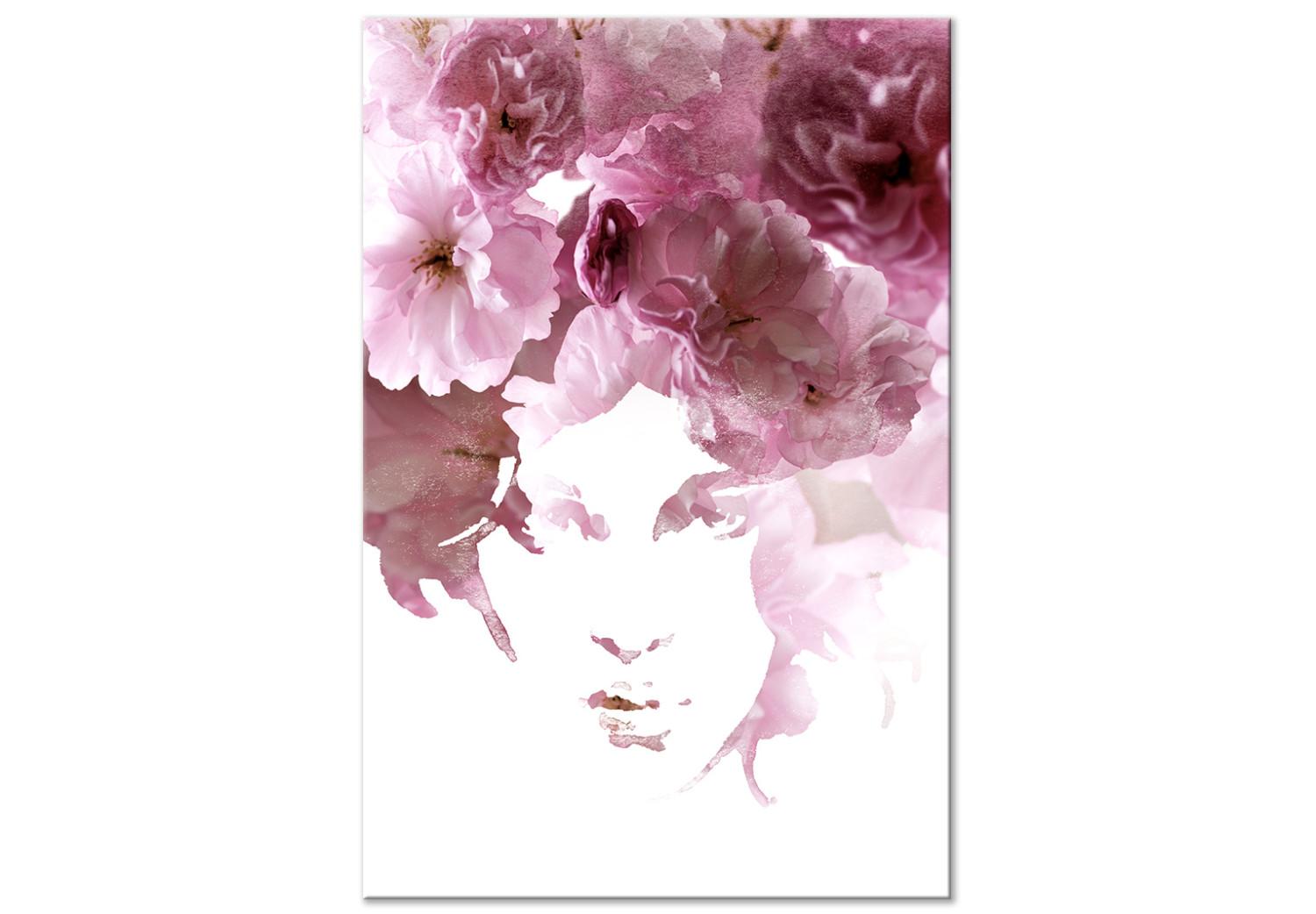 Cuadro Retrato de mujer floral - tema abstracto con mujer y flores