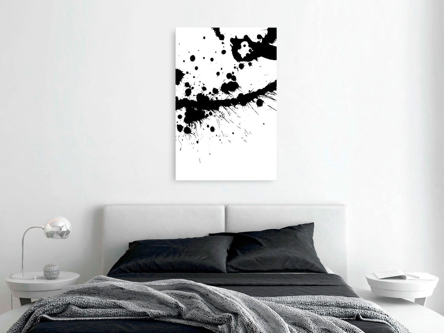 Cuadro Blobs abstractos - patrón negro intrincado de blobs sobre fondo blanco