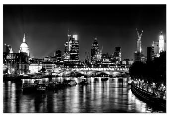 Cuadro London Lights (1 Part) Wide Black and White