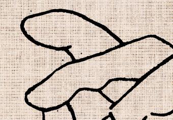 Set de poster Siempre juntos - line art abstracto de manos (Textura textil)