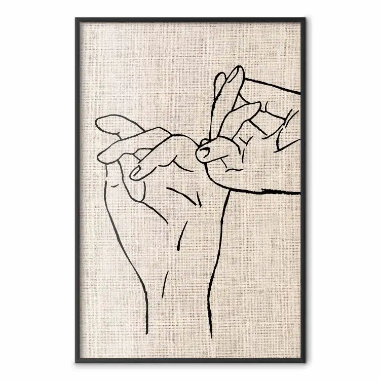 Siempre juntos - line art abstracto de manos (Textura textil)