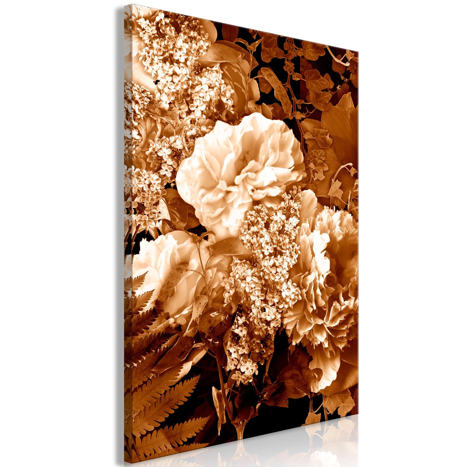 Cuadro moderno Ramo de flores de otoño - una foto de flores en color sepia