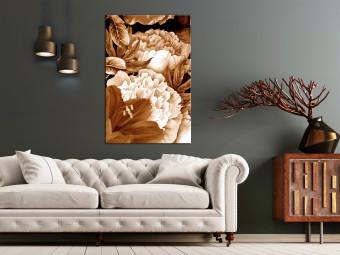 Cuadro moderno Ramo de lirios y peonias en sepia - foto con flores en sepia