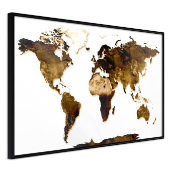 Mi mundo - mapa del mundo con continentes marrones sobre fondo blanco