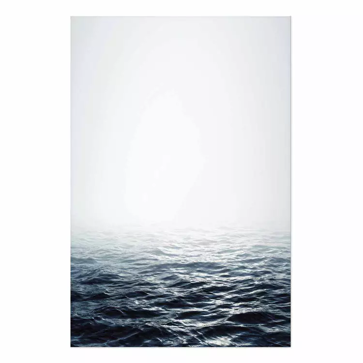 Set de poster Aguas oceánicas - paisaje de olas en el mar sobre fondo de luz blanca