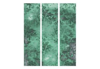 Biombo original Memoria esmeralda (3 partes) - adornos barrocos verdes