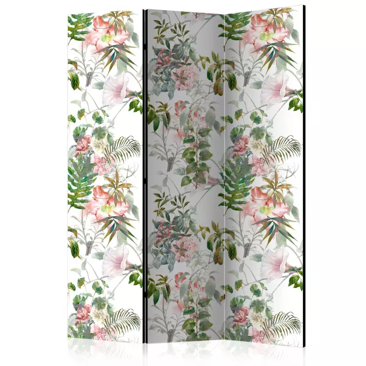Hermoso jardín (3 partes) - motivo tropical de flores y hojas rosas