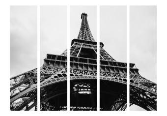 Biombo decorativo Gigante parisino II (3 partes) - Arquitectura francesa blanco negro