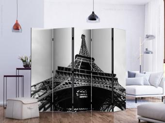 Biombo decorativo Gigante parisino II (3 partes) - Arquitectura francesa blanco negro