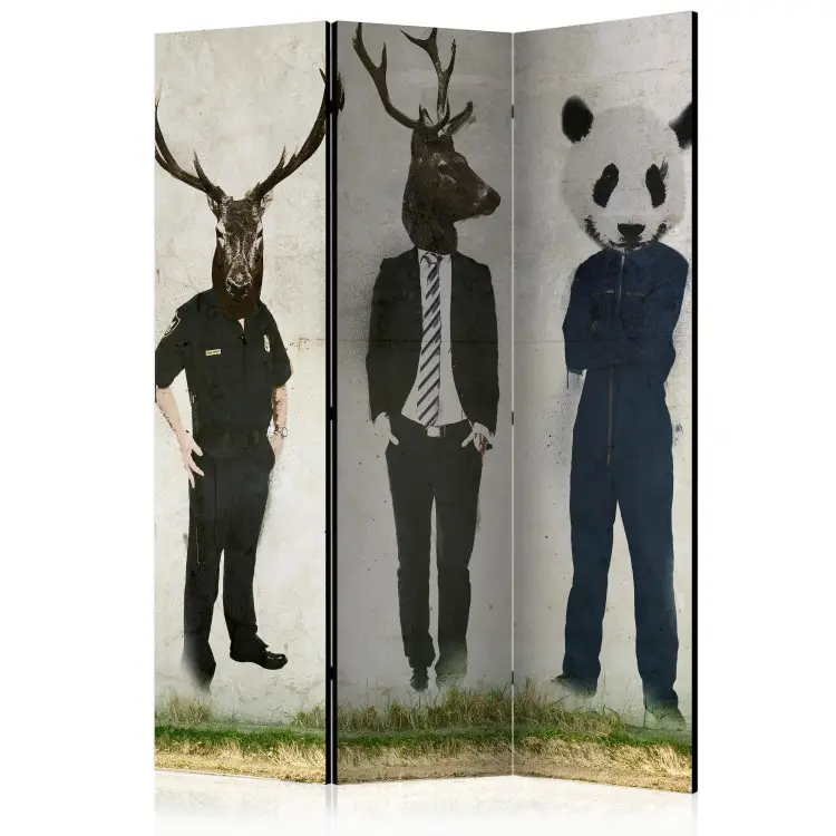 Hombre o animal - figuras humanas con cabezas animales