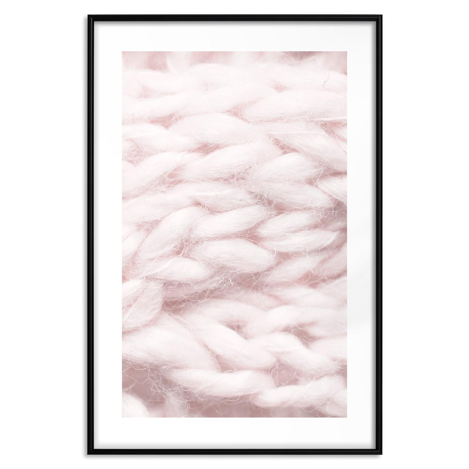 Set de poster Calidez pastel - textura de trenza de lana de color rosa