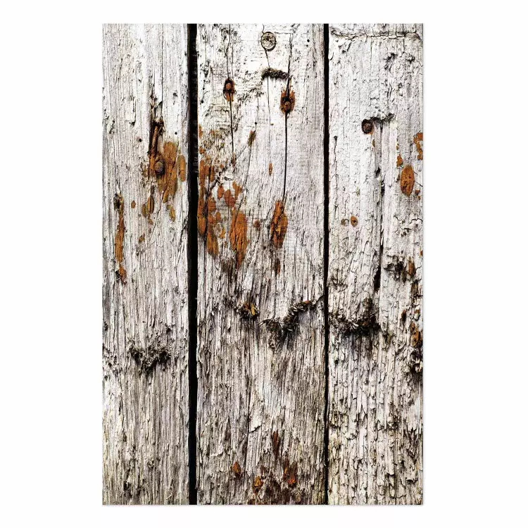 Cartel Historia atemporal - textura de tablas de madera con polvo marrón